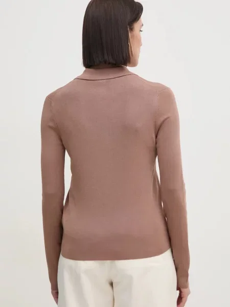 Kardigan Calvin Klein dámský lehký hnědá