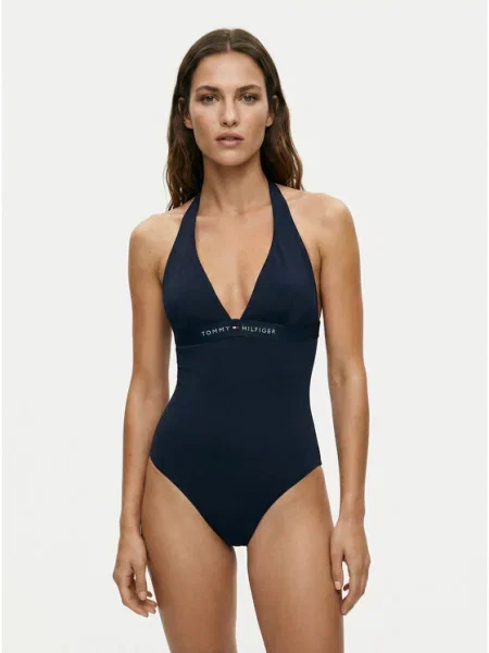 Tommy Hilfiger Underwear Jednodijelni kupaći kostim tamno plava / bijela tamnoplava