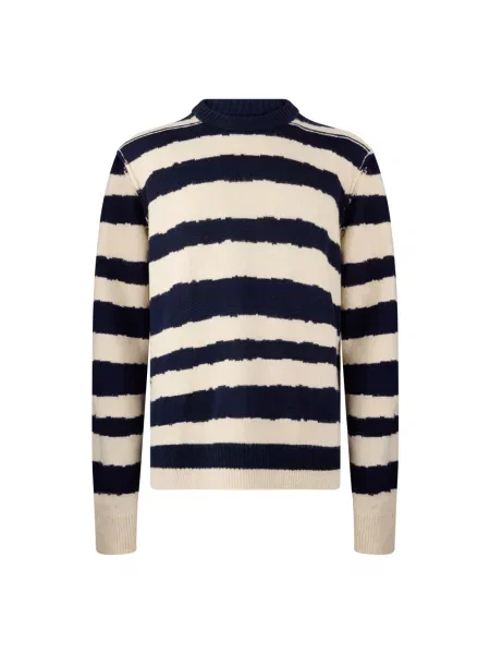 Sweter Diesel w paski elegancki z paskiem czarny