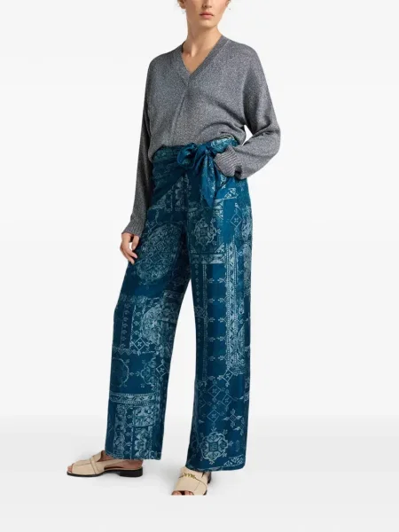 Spodnie Momoni z nadrukiem niebieskie