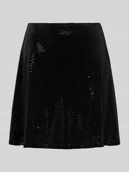 Spódnica mini z cekinowym obszyciem model ‘SENSA’ Vero Moda czarna