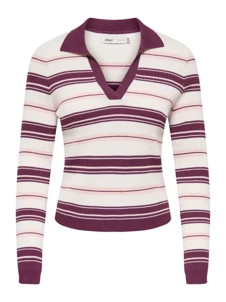 ONLY Pulover ONLKaya mauve / roz / roșu-violet alb