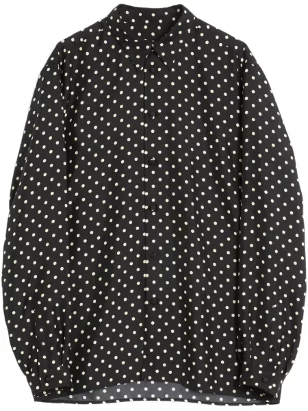 Hedvábná košile Valentino Garavani s potiskem černá