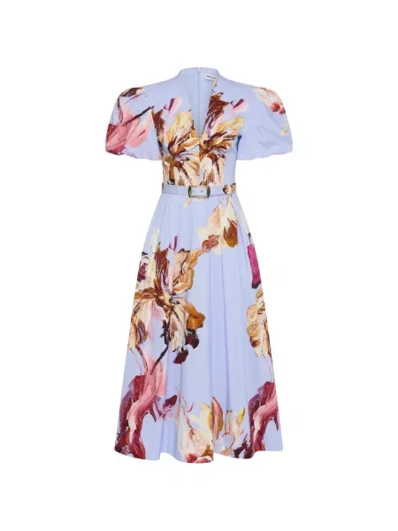 Rochie midi Rebecca Vallance cu imagine albastru