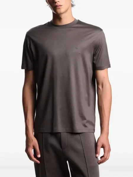 Tricou Emporio Armani cu decolteu rotund cu autograf gri