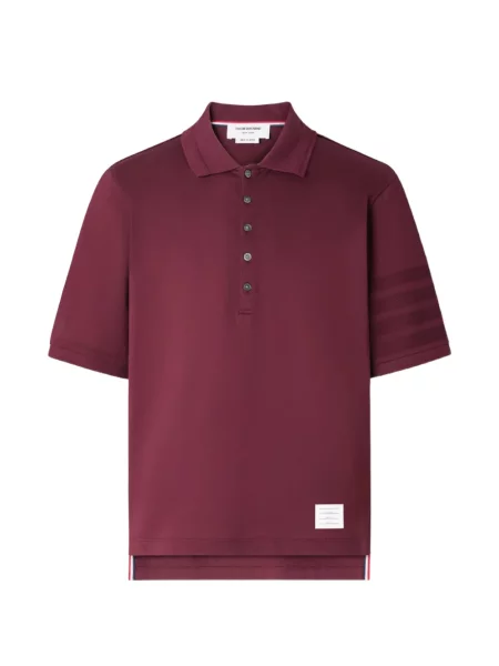 Tricou polo Thom Browne din jerseu roșu
