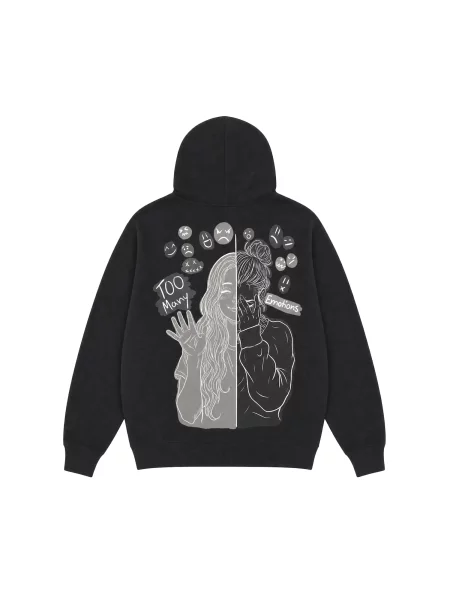 JustDepressed Clothing Tréning póló Borderline Hoodie' fekete