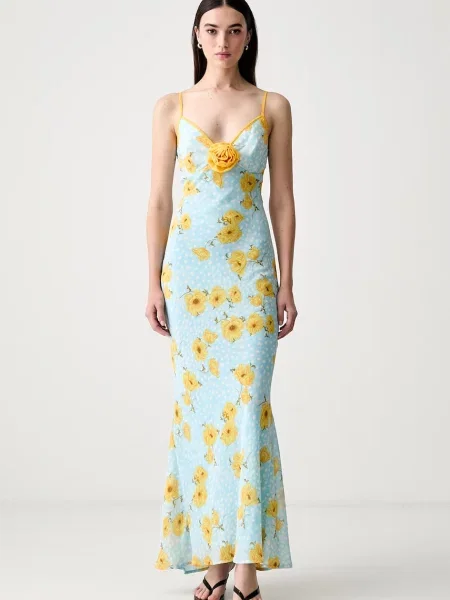 Never Fully Dressed rochie empire albastru