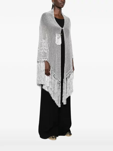 Poncho Chiara Is cu franjuri tricotate