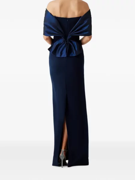 Rochie Teri Jon cu funde din crep albastru