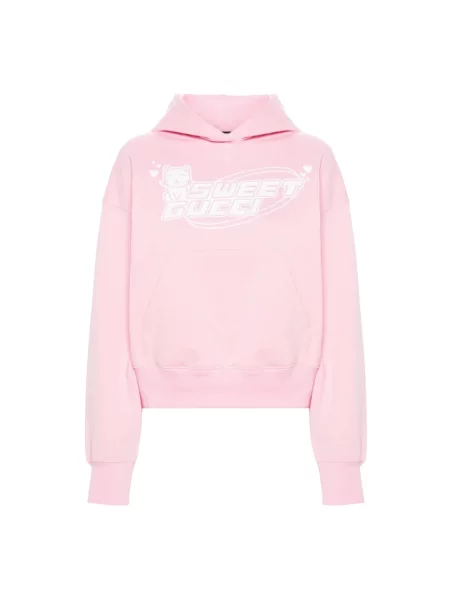 Bluza z kapturem Gucci z nadrukiem różowa