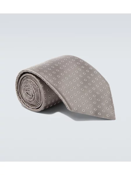 Hedvábná kravata Charvet šedá
