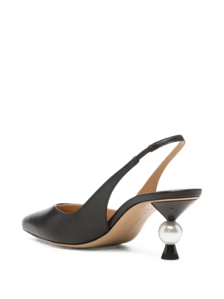 Pantofi cu toc Camilla Gabrieli cu perle slingback maro