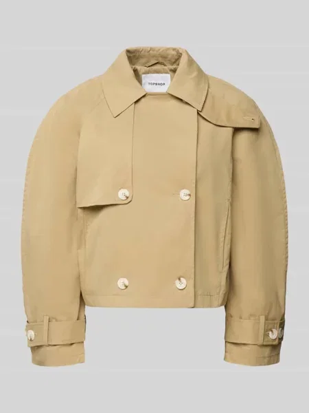 Trencz z parki na rękawach model MIA' Topshop beżowa