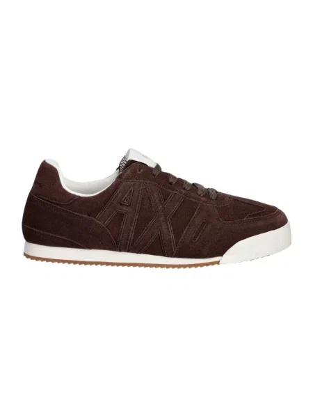 Sneakersy Armani Exchange skórzane brązowe