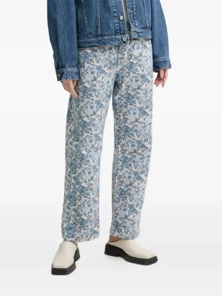 Proste jeansy Levi's 501 w paski ze stretchu dzwony niebieskie