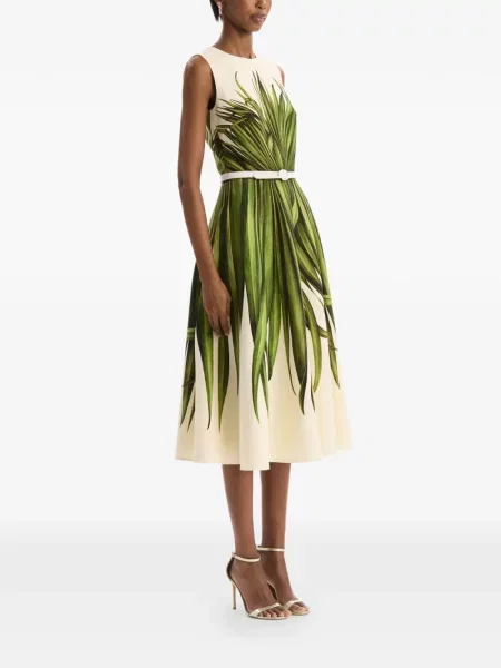 Rochie Oscar De La Renta de lână verde
