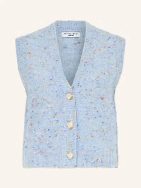 Marc O'polo Denim Pletená Vesta Z Čisté Vlny tmavě / růžová / oranžová modrá