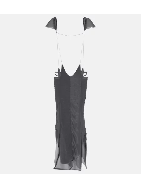 Rochie maxi Didu drapată de costum gri