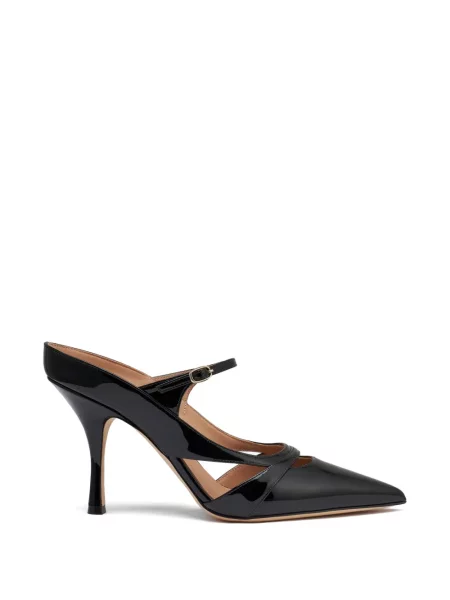 Papuci tip mules Malone Souliers din piele de lac negru