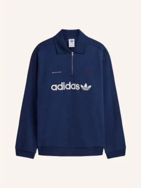 Adidas Originals X SFTM longsleeve z bawełną granatowa