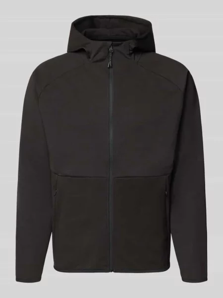 Bluza rozpinana w kroju regular fit z kapturem Model „Base” Jack & Jones czarna