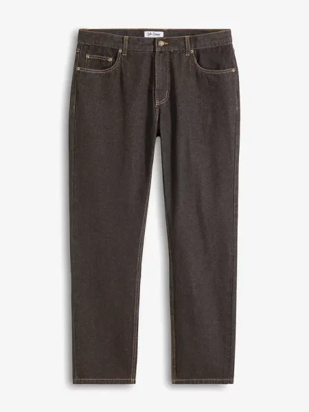 Jeansy regular fit straight brązowe