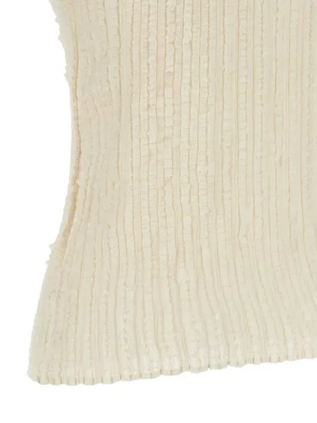 Top Issey Miyake plisat alb