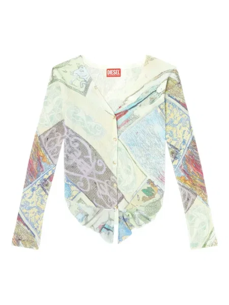 Cropp cardigan Diesel cu imagine albastru