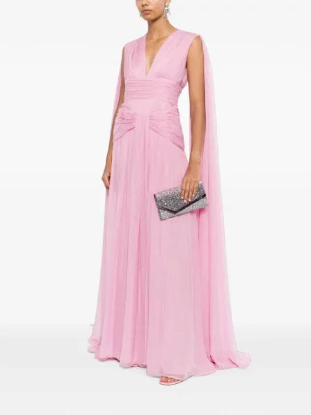 Rochie Zuhair Murad cu decolteu în V drapată roz