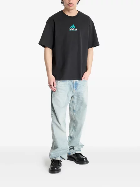 Футбол тениска с дълъг ръкав Adidas на райета мъниста бяло