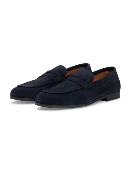 Pantofi loafer Tommy Hilfiger din piele de căprioară albastru