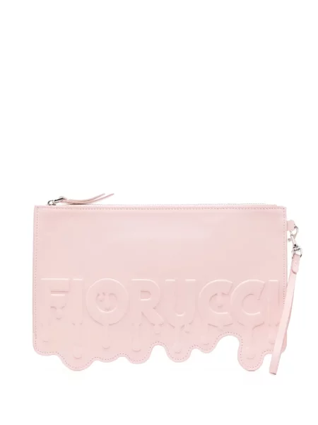 Geantă plic Fiorucci din piele roz
