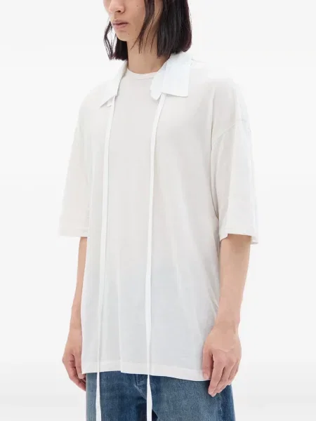Tricou Ann Demeulemeester din jerseu alb