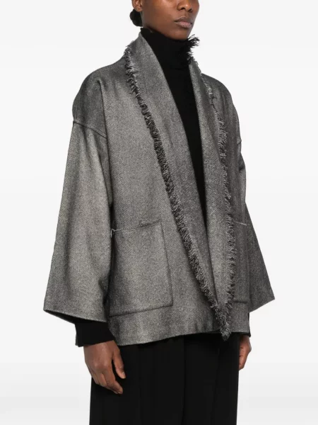 Geacă Avant Toi cu model herringbone negru