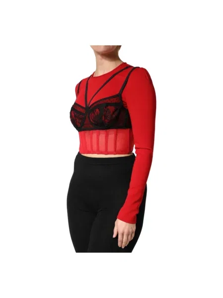 Krótki top Dolce And Gabbana czerwony
