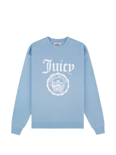 Hanorac crewneck Juicy Couture cu imagine cu decolteu rotund albastru