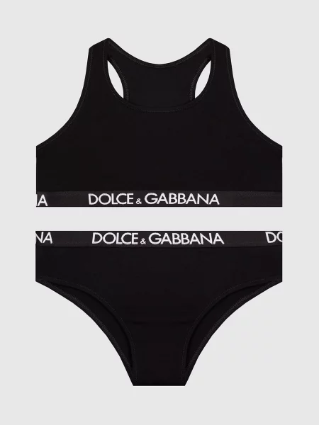 Дитячий набір із топа та трусиків з логотипом Dolce&gabbana чорний