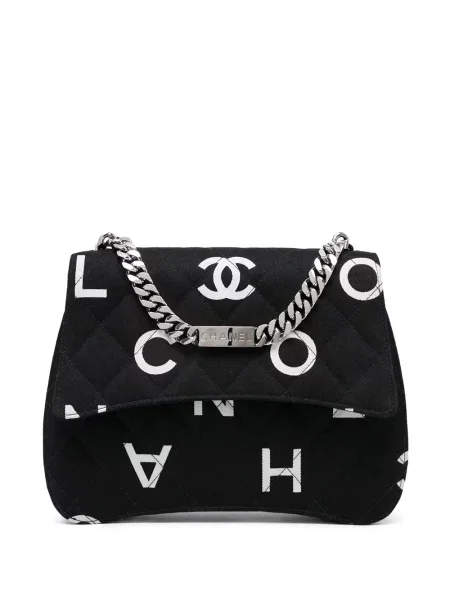 Prošívaná diamant kabelka Chanel Pre-owned černá