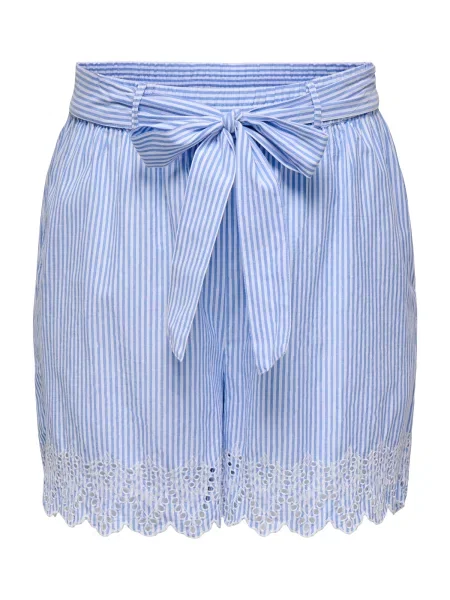ONLY Carmakoma Pantaloni CARTULUM albastru deschis alb