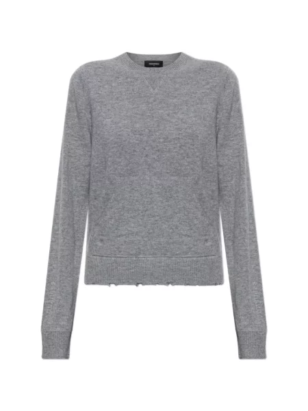 Pulover Dsquared2 zdrențuiți gri