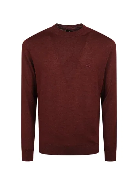 Pulover Etro cu broderie de lână roșu