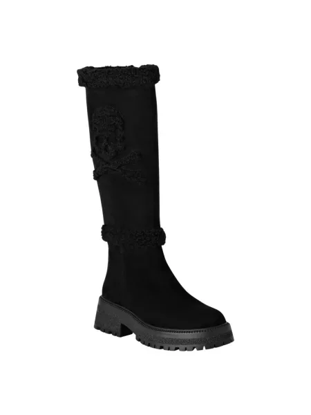 Kozaki Philipp Plein bez obcasa czarne