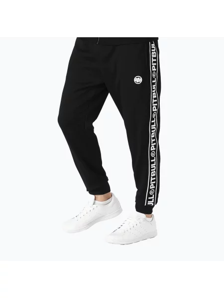 Spodnie Pitbull Trackpants Tape Logo Terry Group black czarne