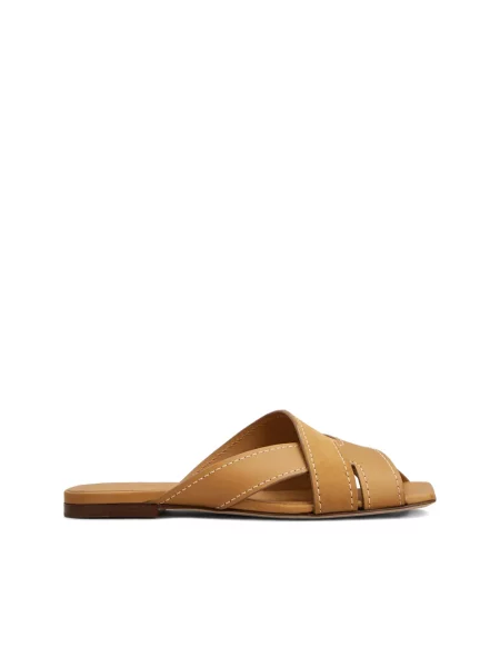 Klapki Tod's skórzane brązowe