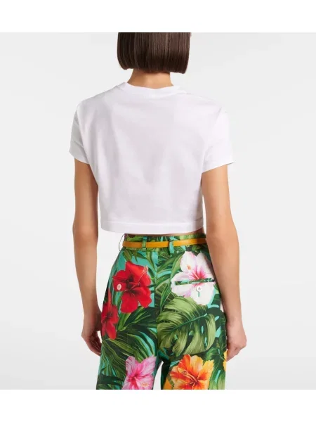 Decupat top Dolce&gabbana cu model floral alb