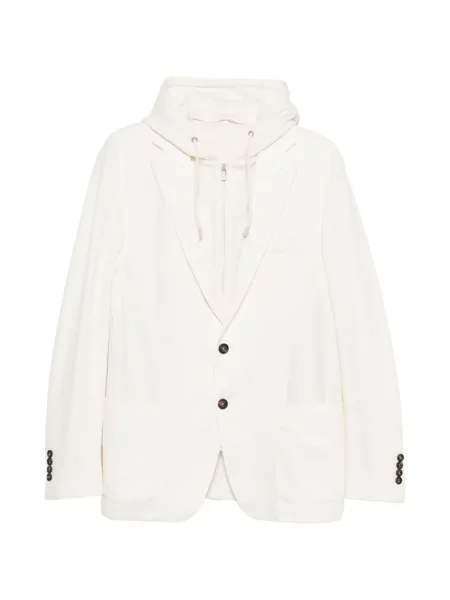 Sacou Eleventy cu glugă alb