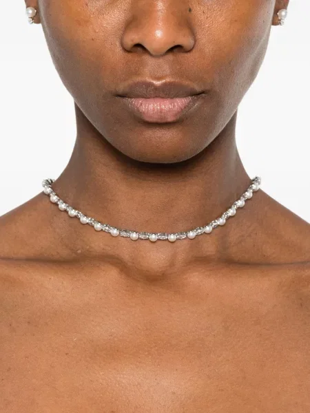 Colier Swarovski cu perle argintiu