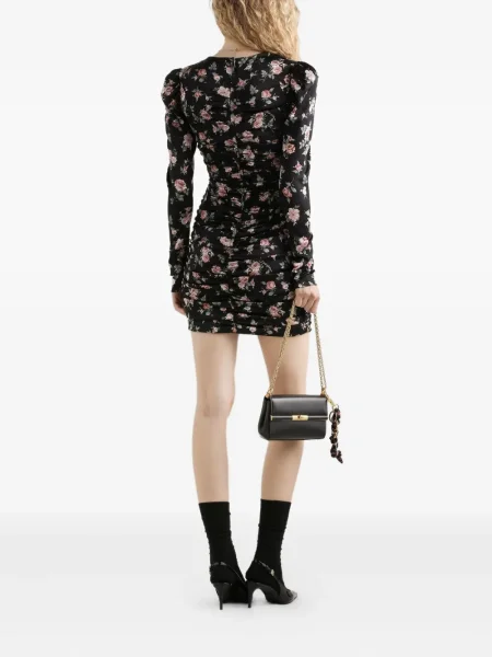 Φλοράλ κοστούμι μίνι φόρεμα Dolce & Gabbana μαύρο