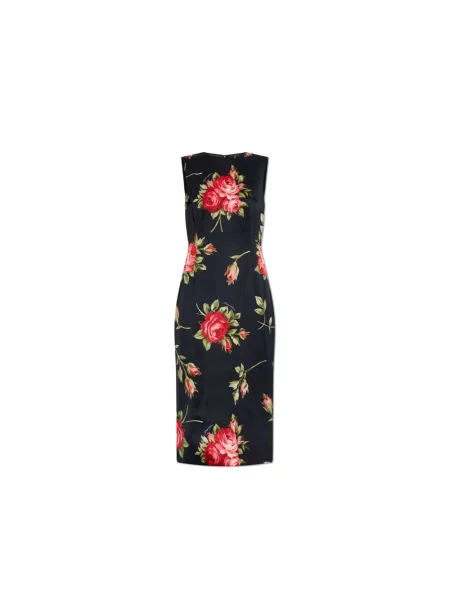 Sukienka w kwiaty Dolce And Gabbana w kwiatki czarna